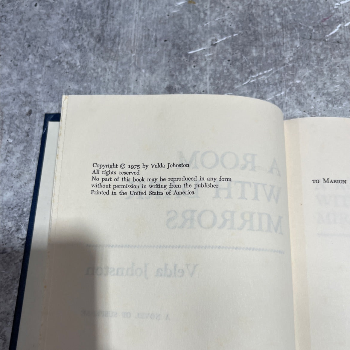 moon lact hiv a room with dark mirrors book, by Velda Johnston, 1975 Hardcover image 3