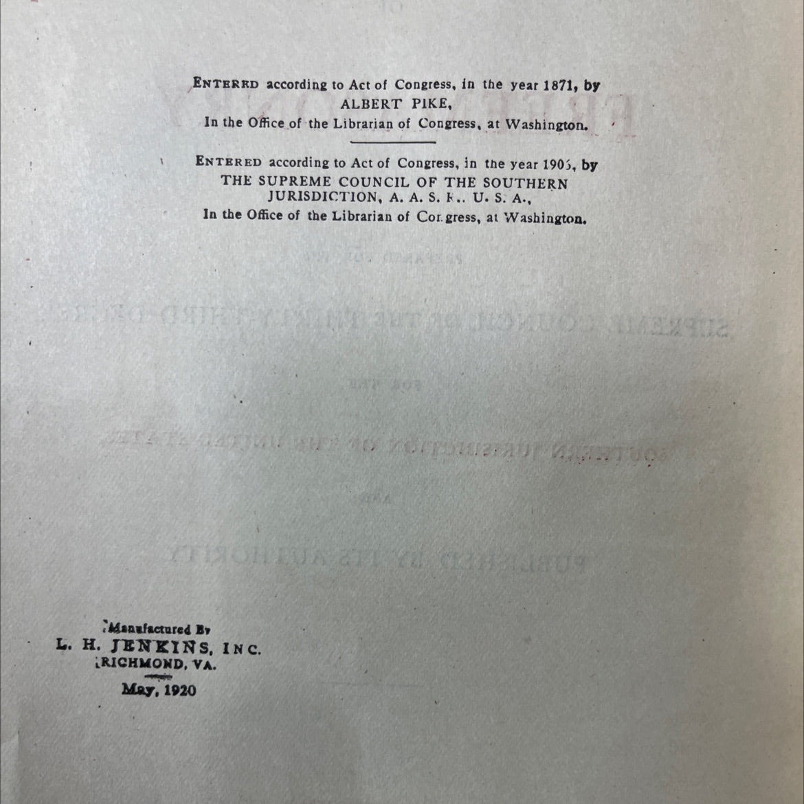 morals and dogma of the ancient and accepted scottish rite of freemasonry book, by albert pike, 1905 Hardcover image 3