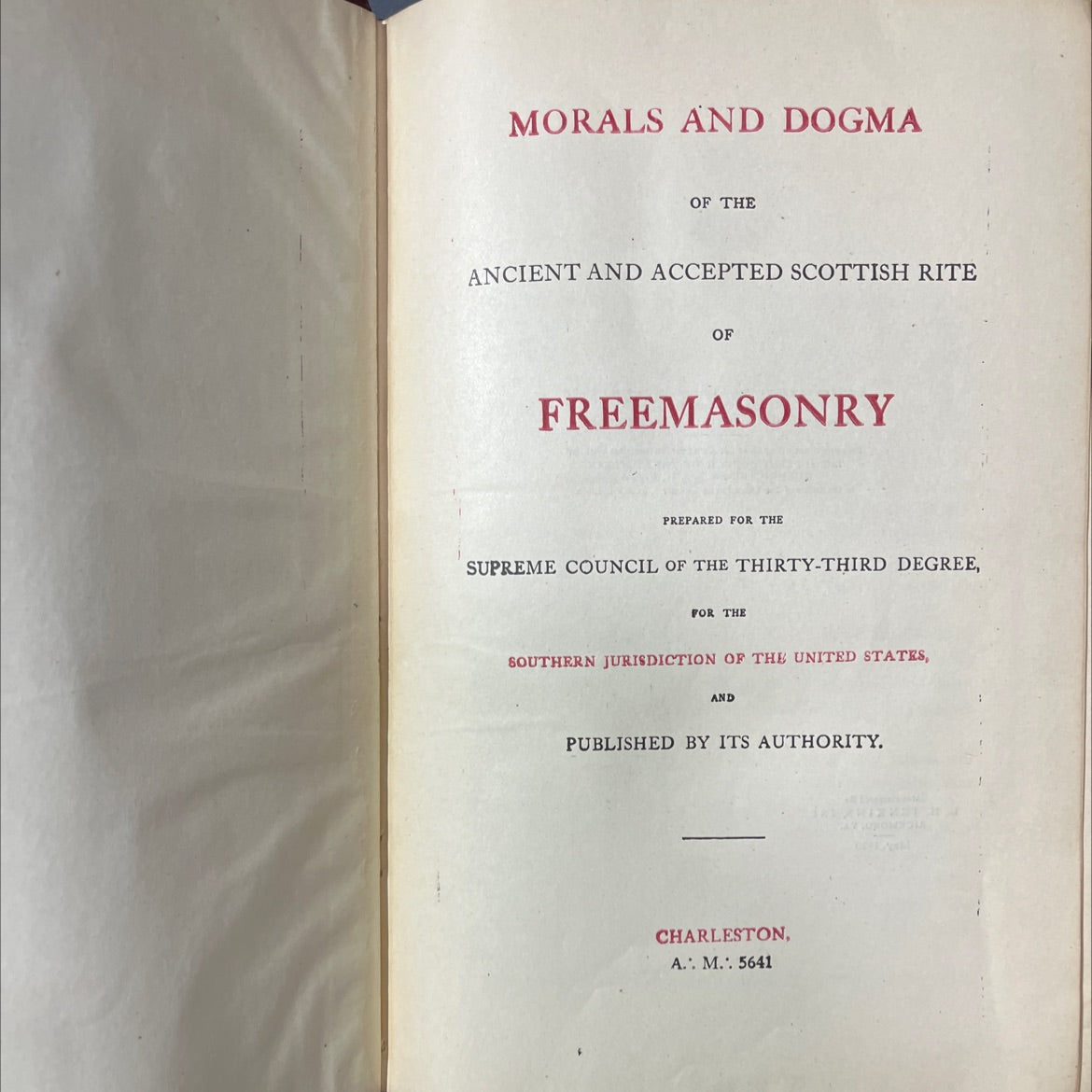 morals and dogma of the ancient and accepted scottish rite of freemasonry book, by albert pike, 1905 Hardcover image 2