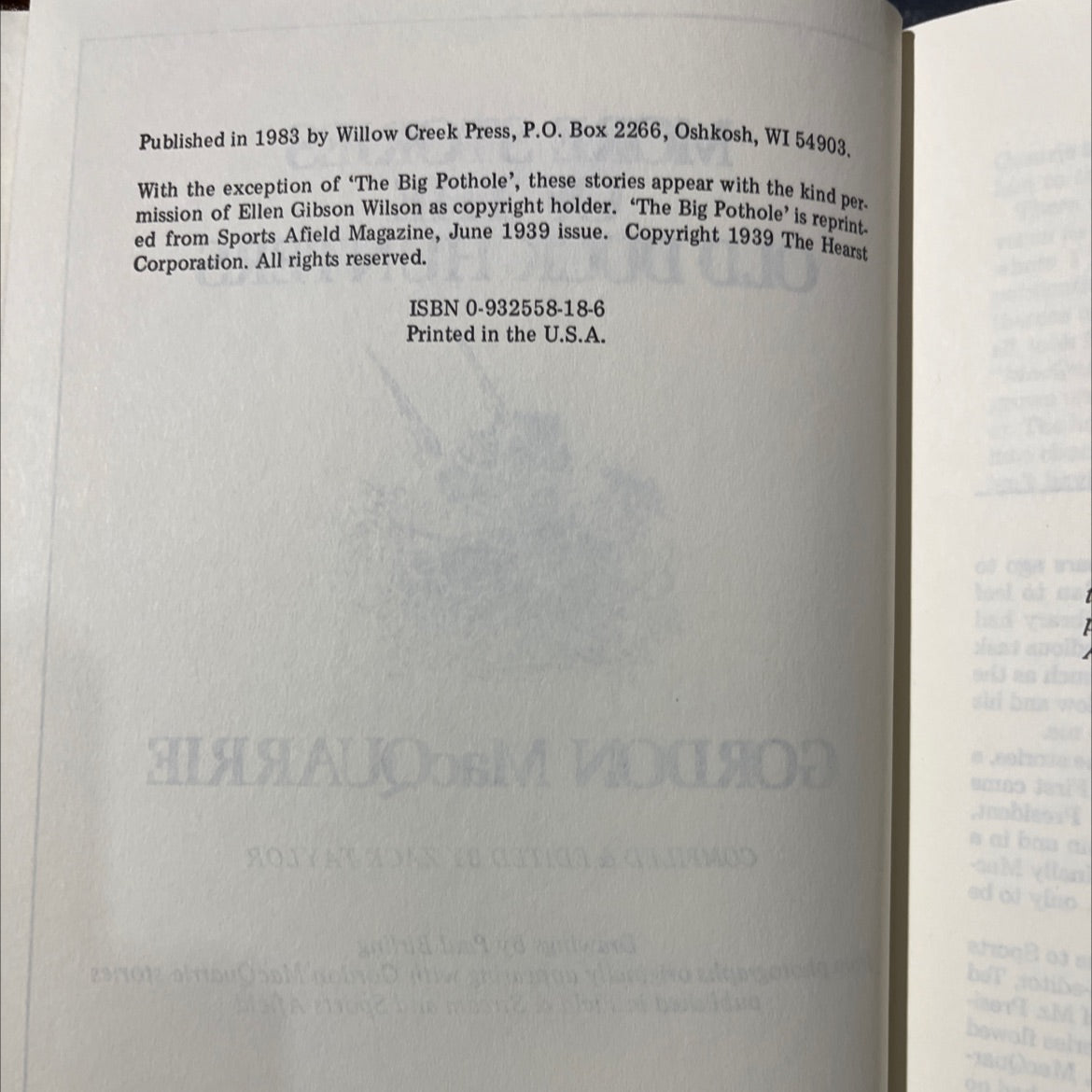 more stories of the old duck hunters book, by gordon macquarrie, 1983 Hardcover image 3