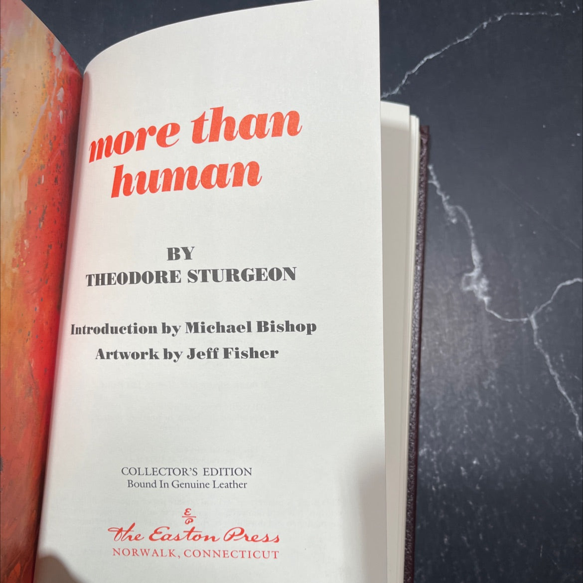 more than human book, by Theodore Sturgeon, 1994 Leather image 2