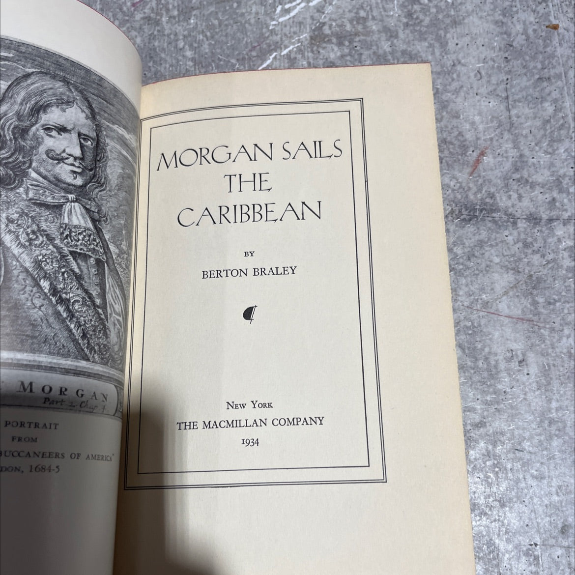 morgan sails the caribbean book, by berton braley, 1934 Hardcover image 2