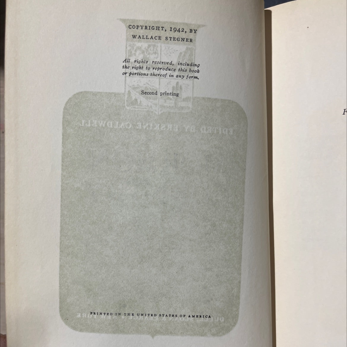 mormon country book, by wallace stegner, 1942 Hardcover image 3