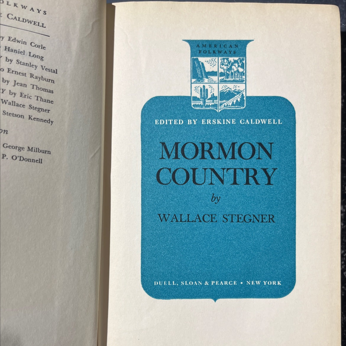 mormon country book, by wallace stegner, 1942 Hardcover image 2