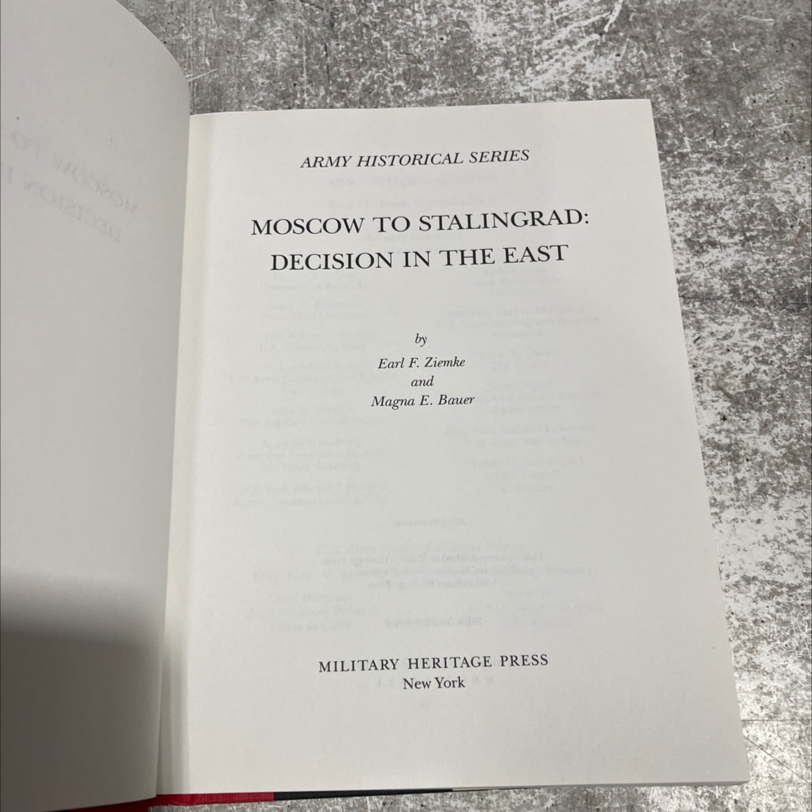 moscow to stalingrad: decision in the east book, by earl f. zieme and magna e. bauer, 1988 Hardcover image 2