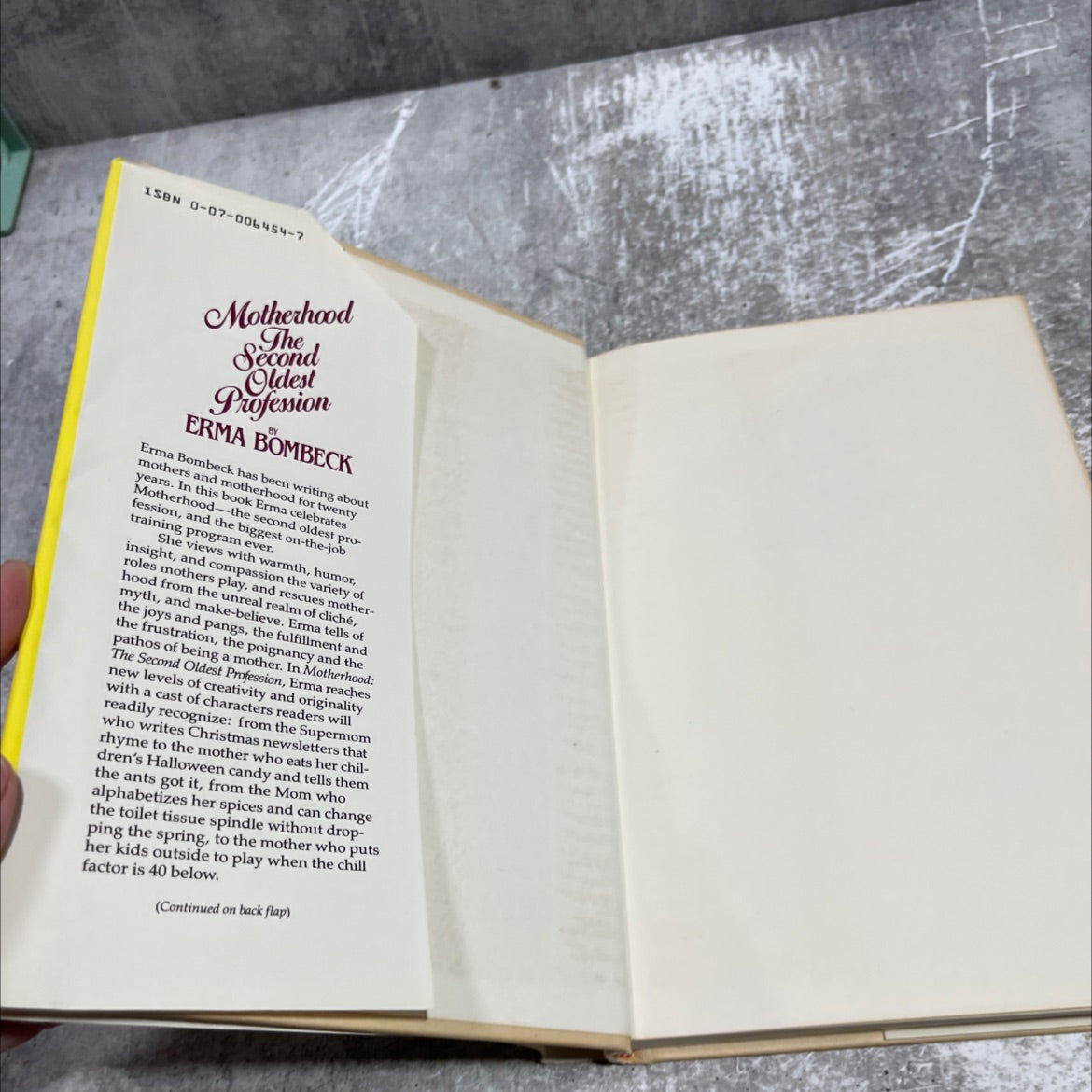 motherhood, the second oldest profession book, by Erma Bombeck, 1983 Hardcover image 4
