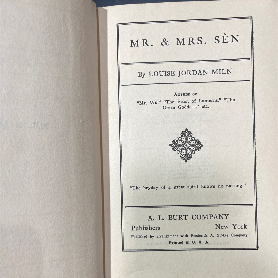 mr. & mrs. sêN book, by louise jordan miln, 1926 Hardcover image 2