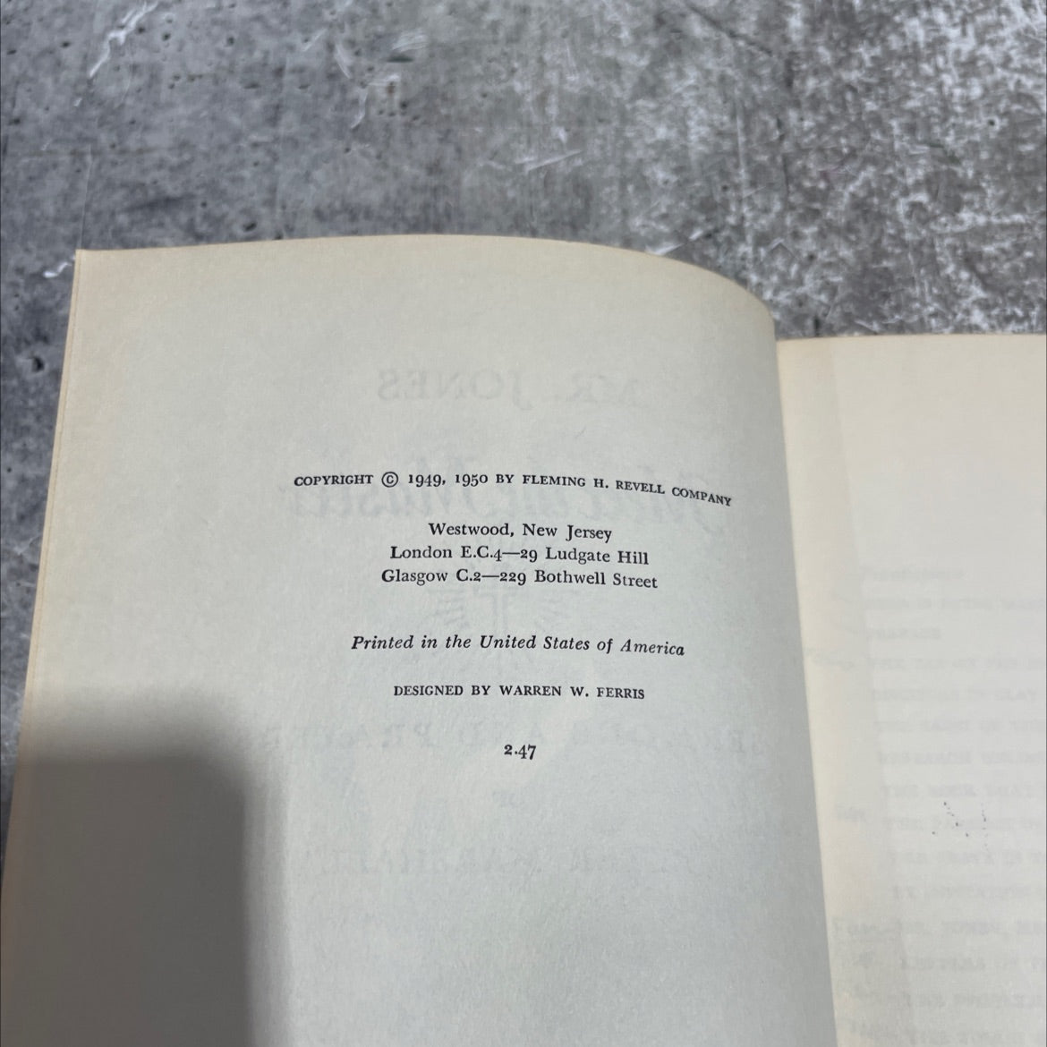 mr. jones meet the master sermons and prayers of peter marshall book, by peter marshall, 1950 Hardcover image 3