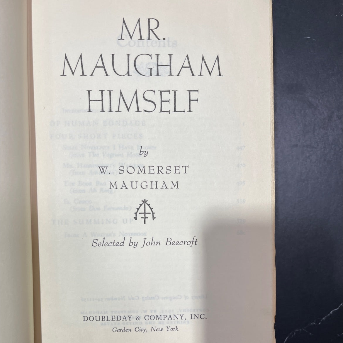 mr. maugham himself book, by w. somerset maugham, 1954 Hardcover image 2