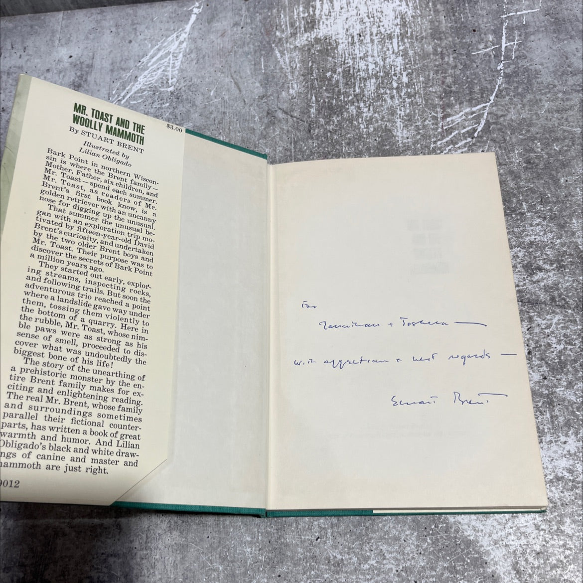 SIGNED mr. toast and the woolly mammoth book, by Stuart Brent, 1966 Hardcover, Vintage image 4