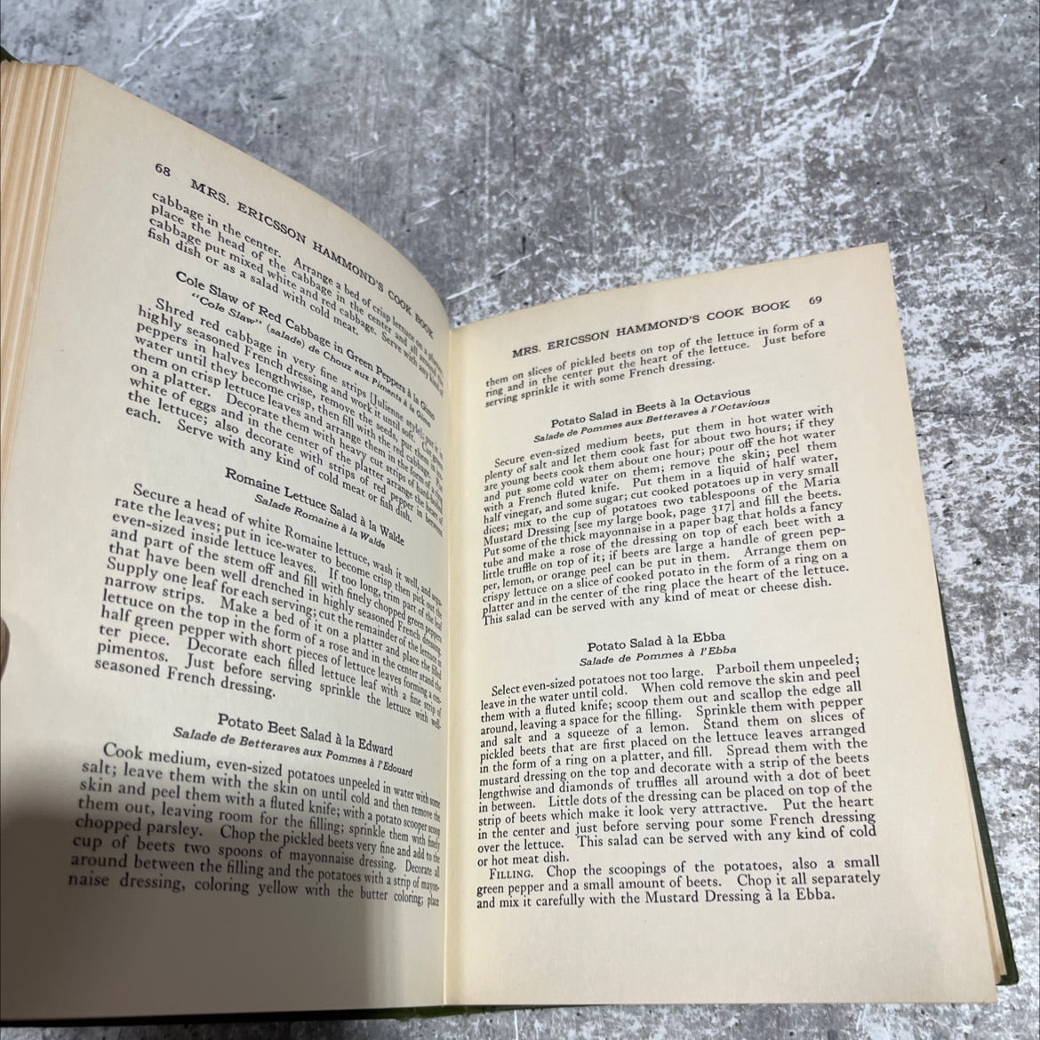 mrs. ericsson hammond's salad appetizer cook book book, by mrs. ericsson hammond, 1924 Hardcover image 4