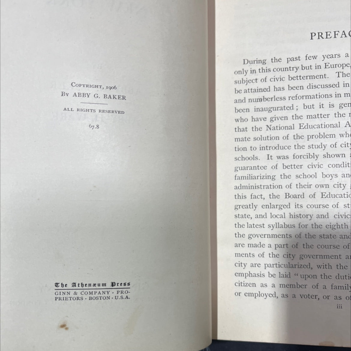 municipal government of the city of new york book, by abby g. baker, abby h. ware, 1911 Hardcover image 3