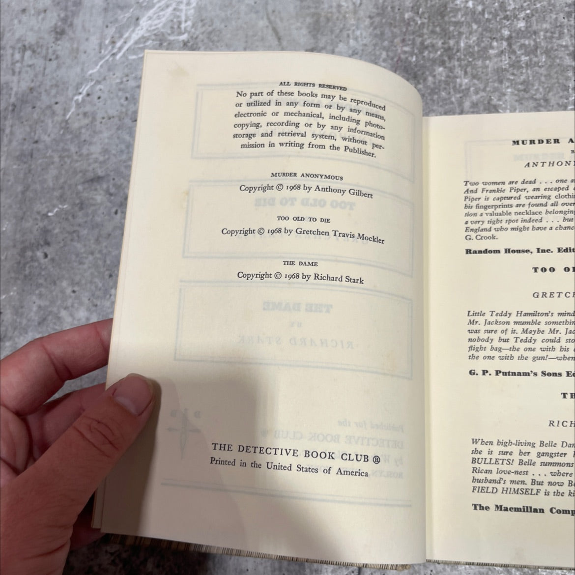 murder anonymous book, by anthony gilbert, 1968 Hardcover image 3