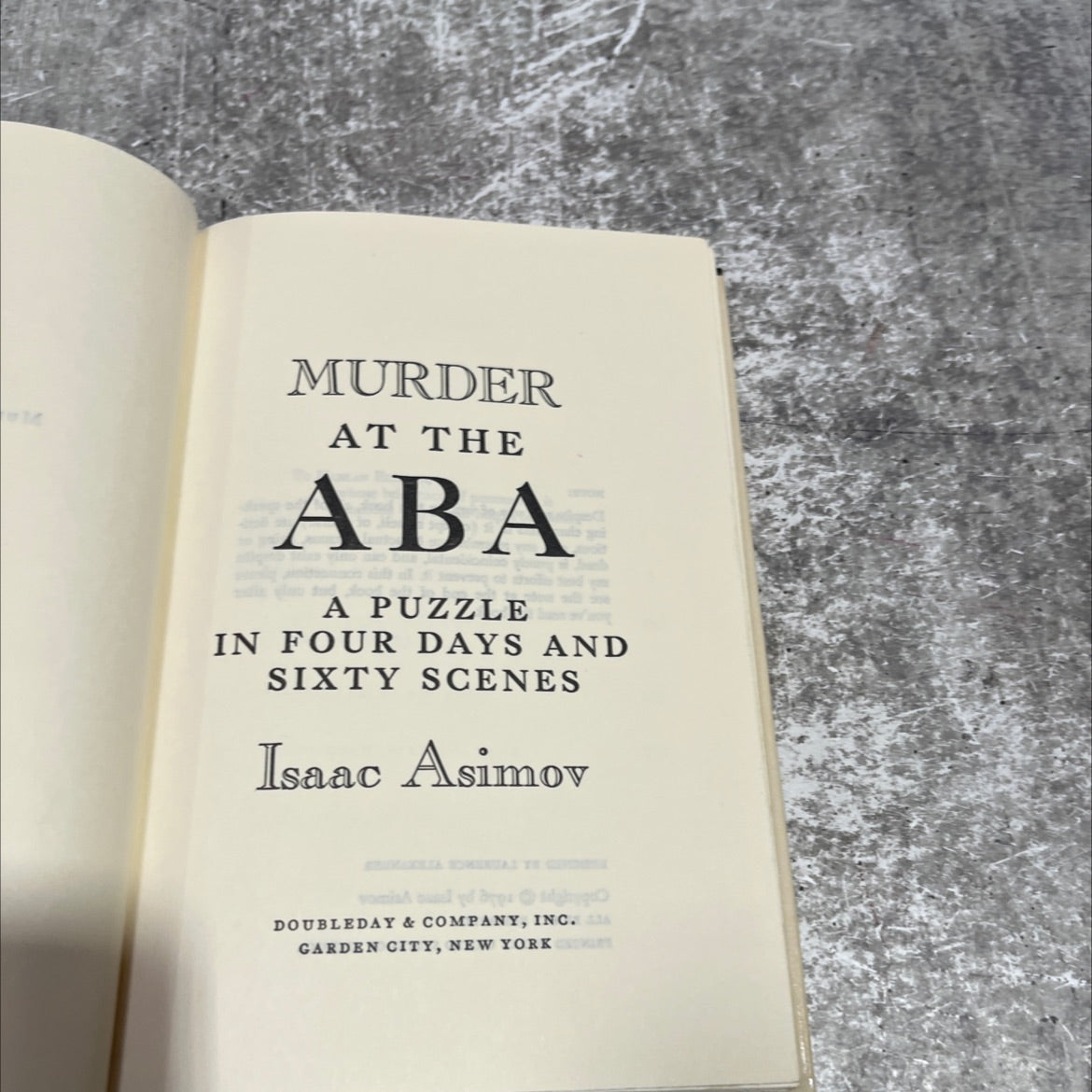 murder at the aba a puzzle in four days and sixty scenes book, by Isaac Asimov, 1976 Hardcover image 2