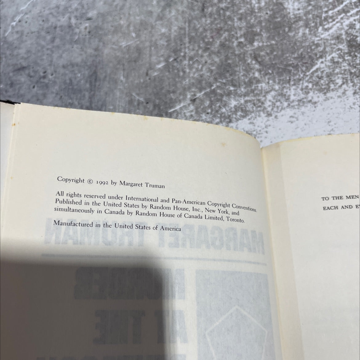 murder at the pentagon book, by margaret truman, 1992 Hardcover image 3