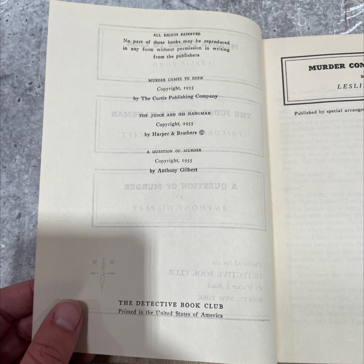 murder comes to eden book, by leslie ford, 1955 Hardcover image 3
