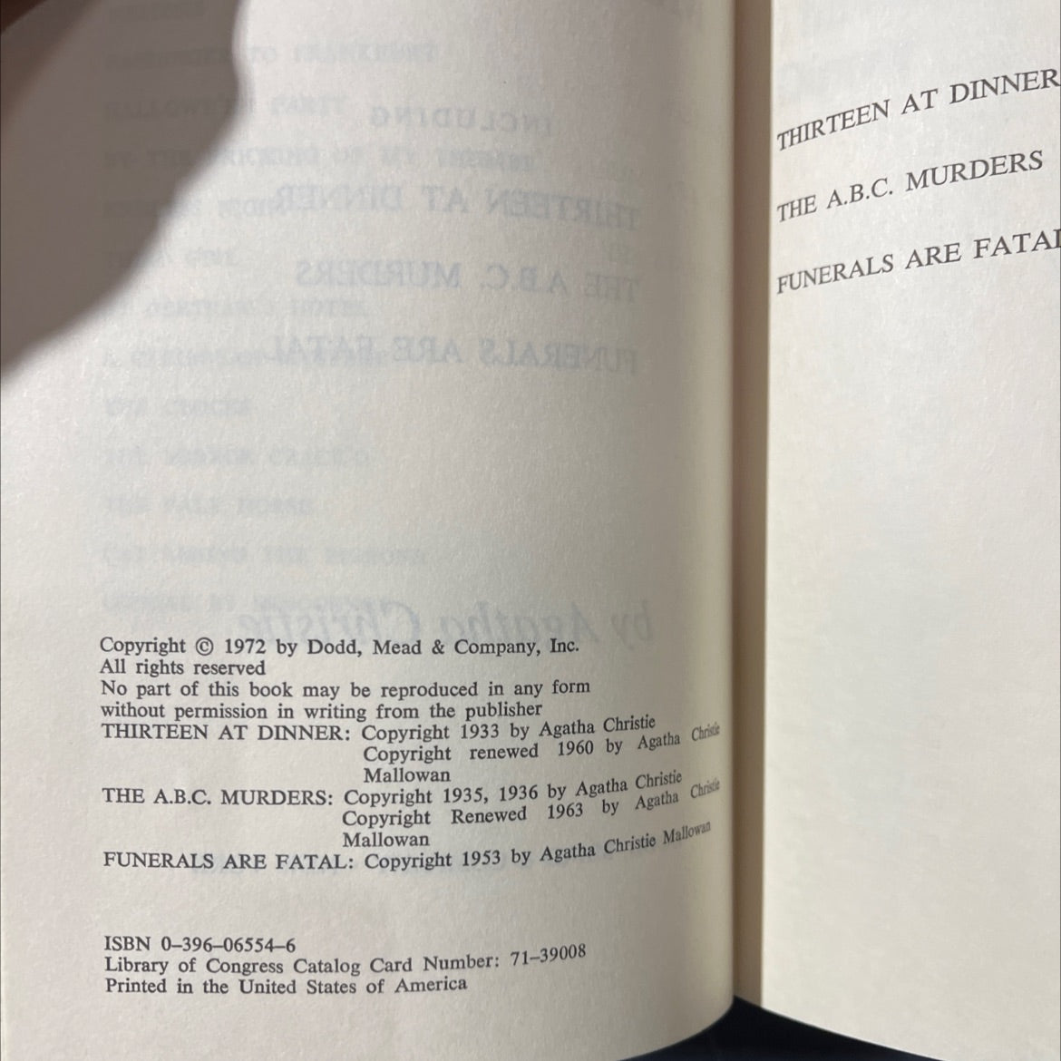 murder-go-round including thirteen at dinner the a.b.c. murders funerals are fatal book, by Agatha Christie, 1972 image 3