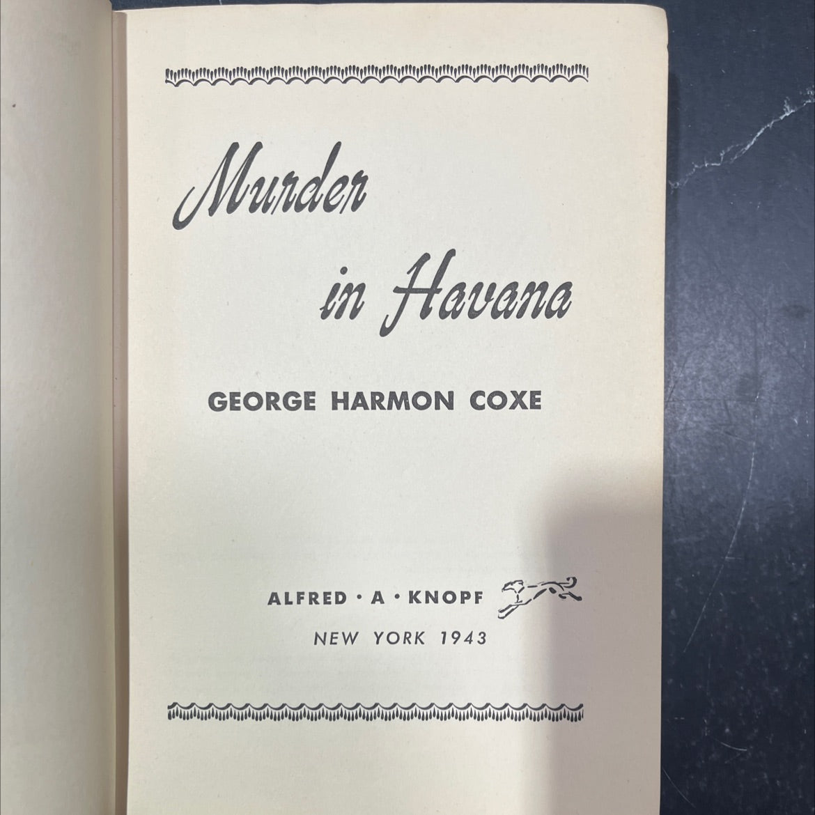 murder in havana book, by george harmon coxe, 1943 Hardcover image 2