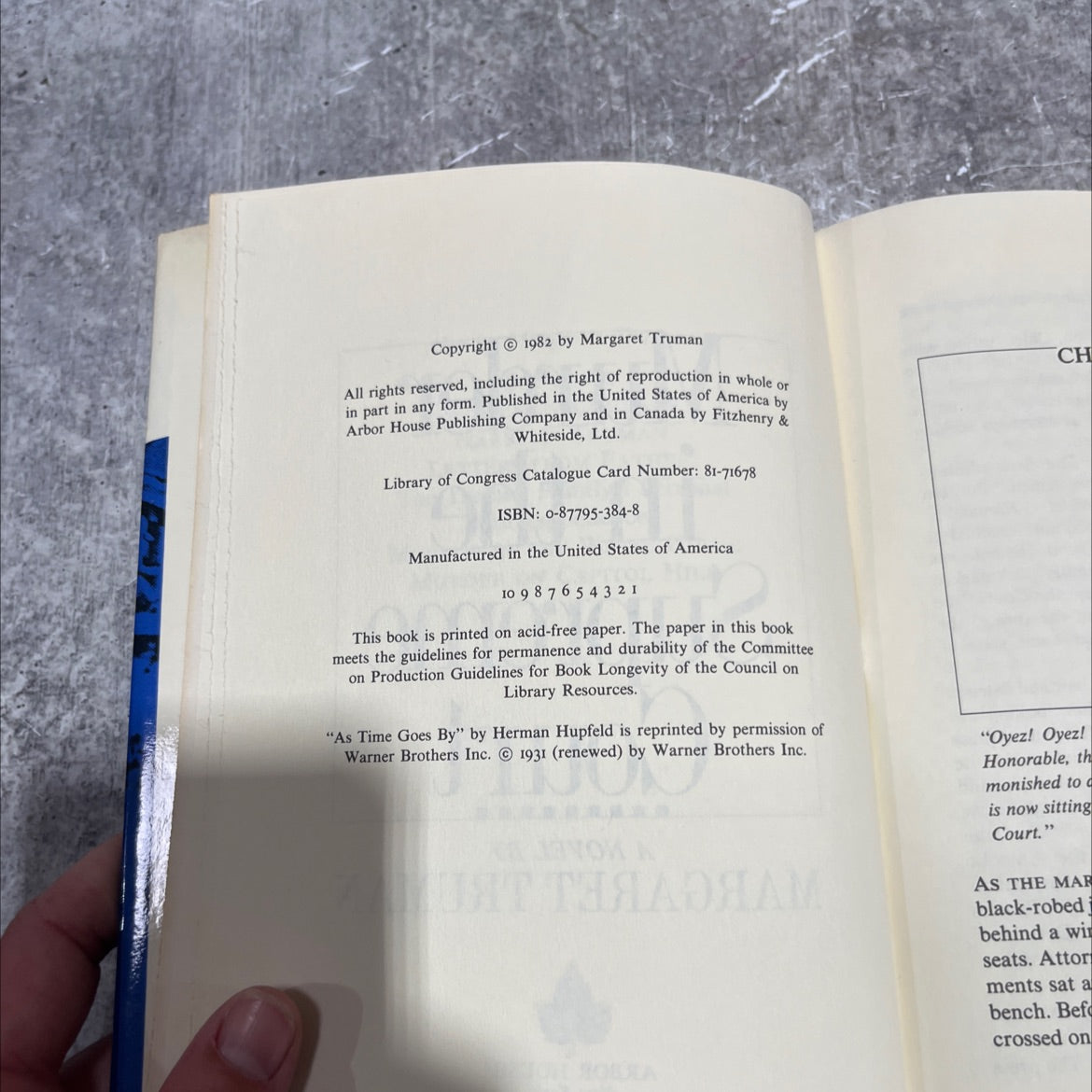 murder in the supreme court book, by margaret truman, 1982 Hardcover image 3