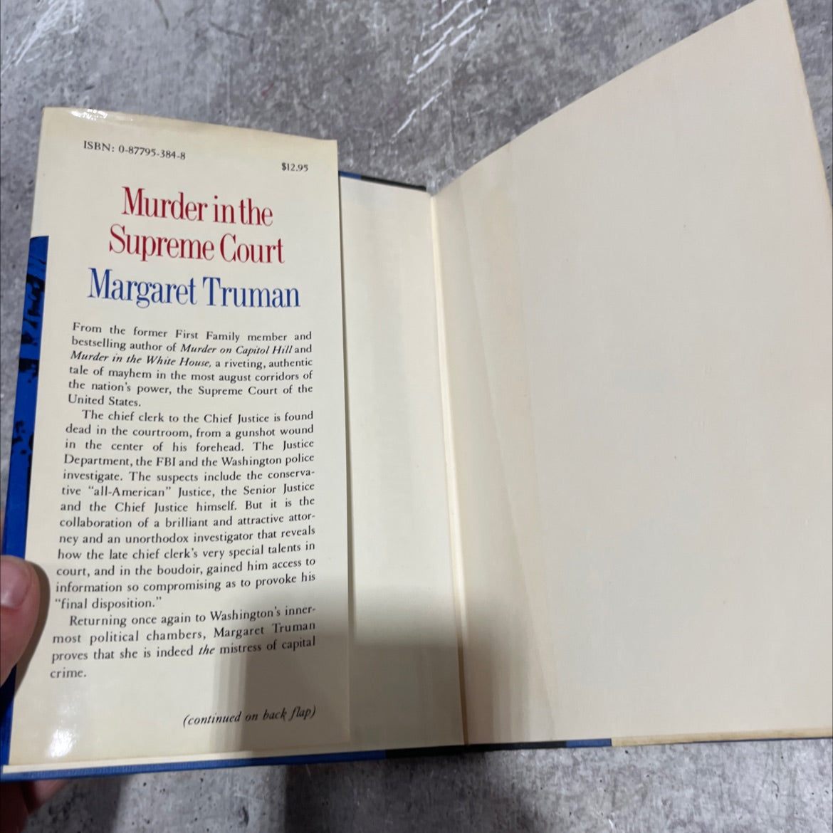 murder in the supreme court book, by margaret truman, 1982 Hardcover image 4