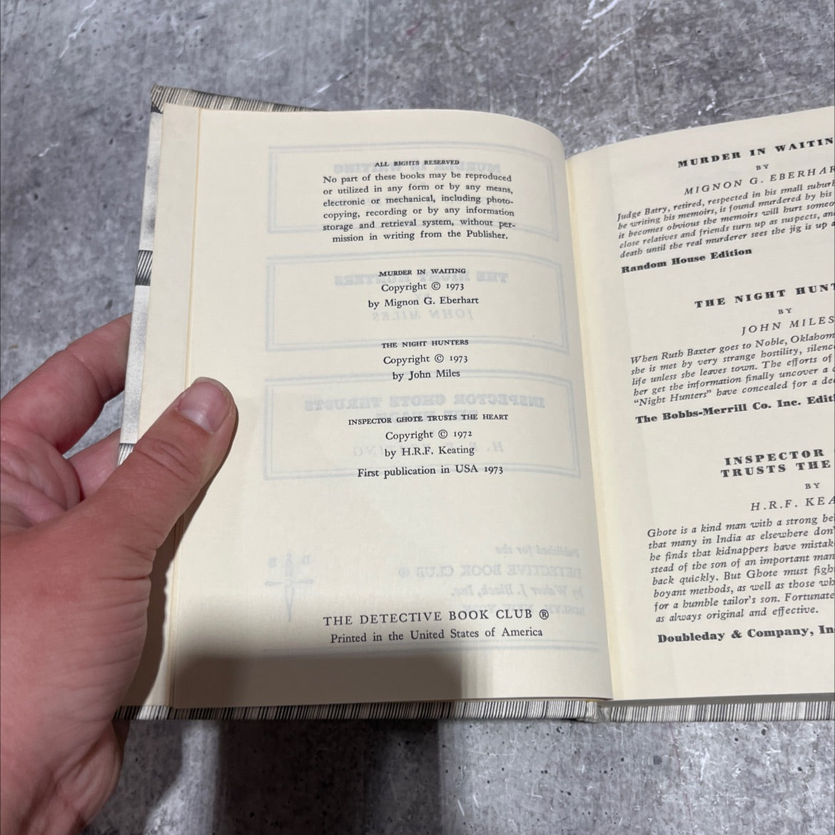 murder in waiting book, by mignon g. eberhart, 1973 Hardcover image 3
