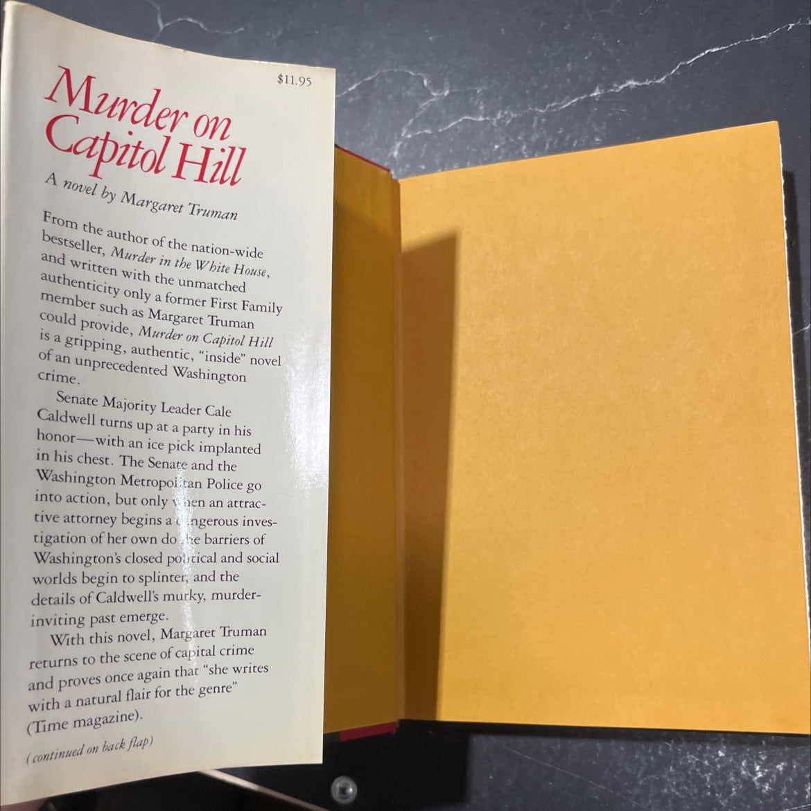 murder on capitol hill book, by Margaret Truman, 1981 Hardcover image 4
