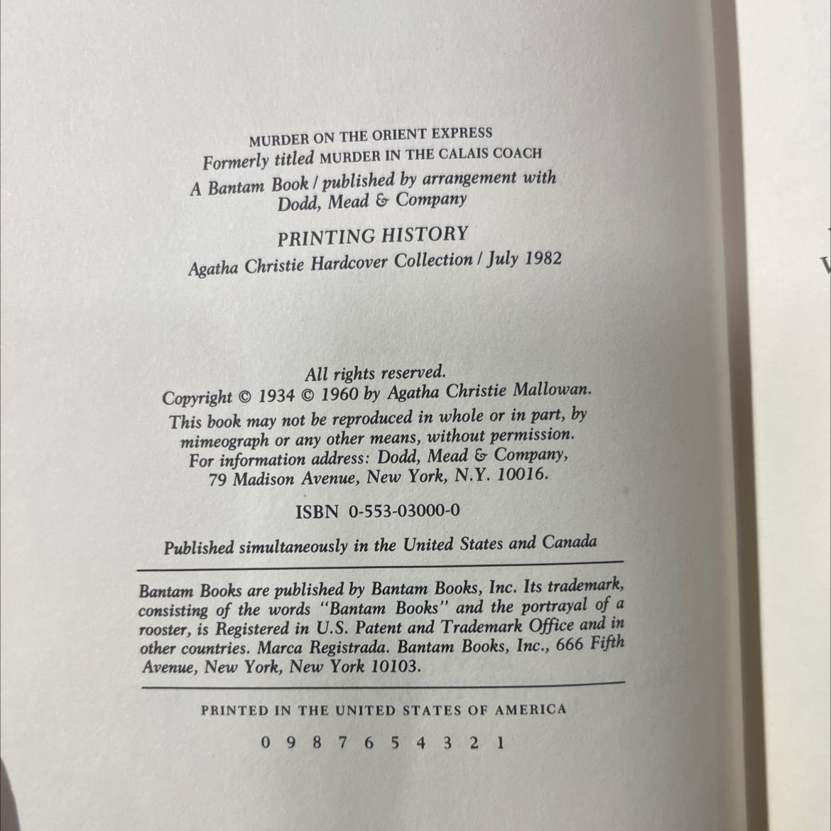 murder on the orient express book, by agatha christie, 1960 Hardcover image 3