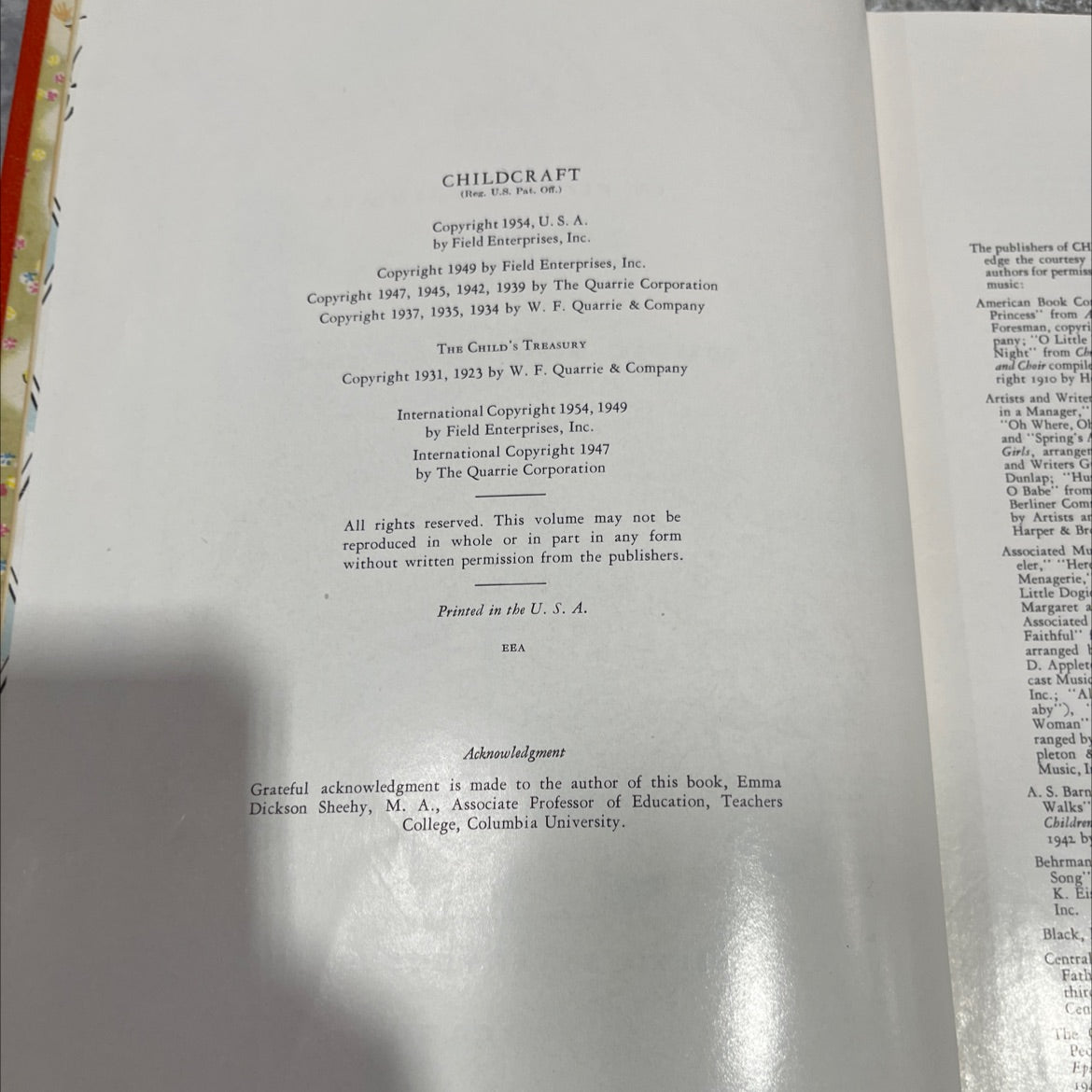 music for the family book, by emma dickson sheehy, 1954 Hardcover image 3