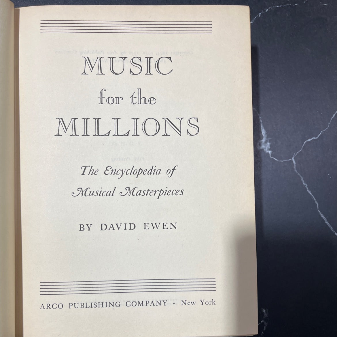 music for the millions the encyclopedia of musical masterpieces book, by david ewen, 1946 Hardcover image 2