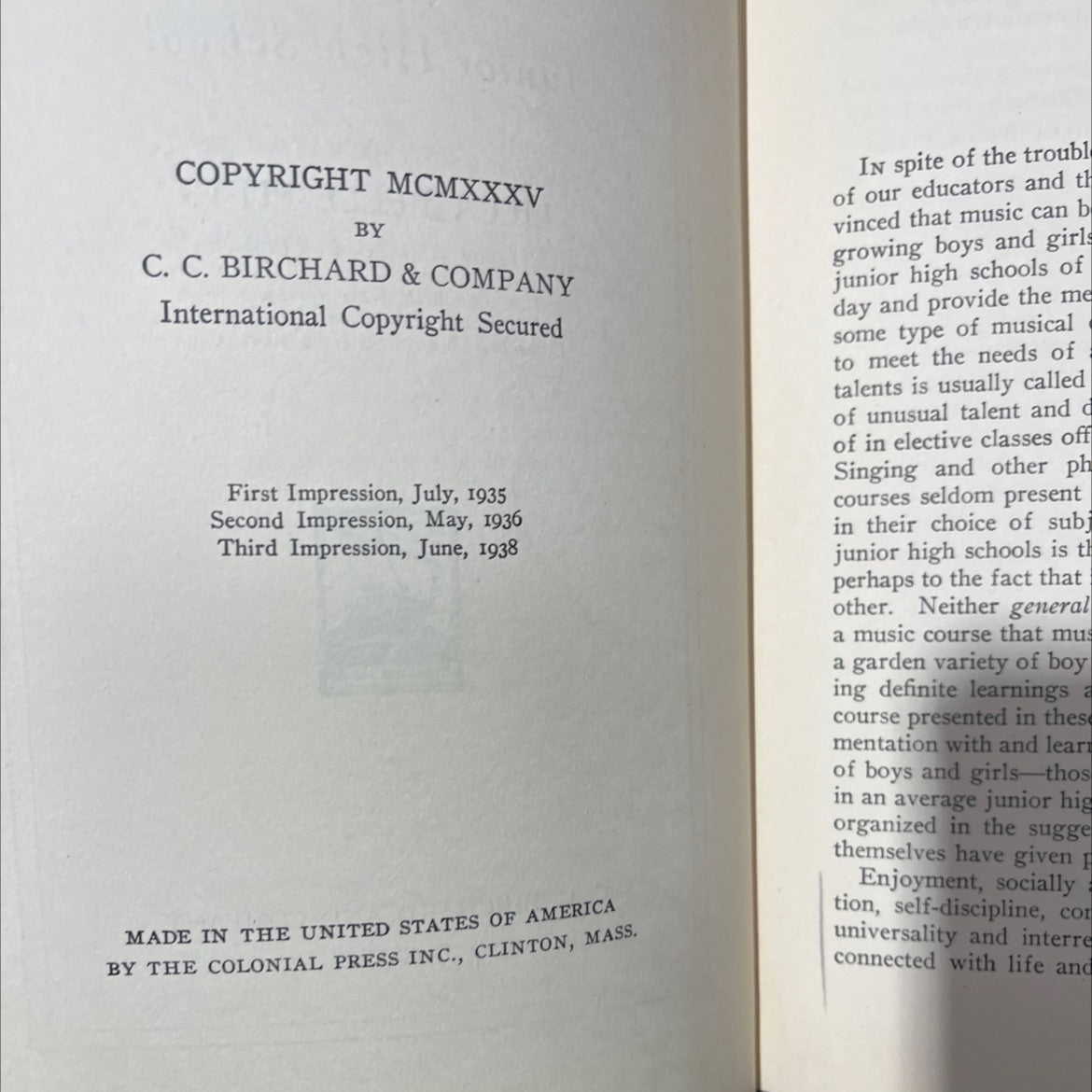 music integration in the junior high school book, by lilla belle pitts, 1938 Hardcover image 3