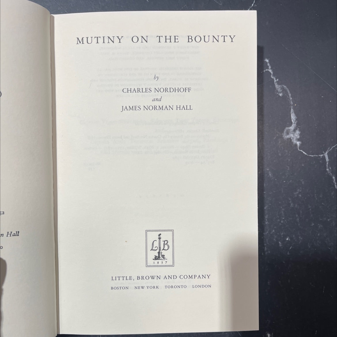 mutiny on the bounty book, by charles nordhoff and james norman hall, 1960 Hardcover image 2