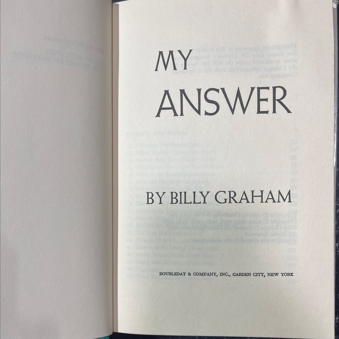 my answer book, by billy graham, 1960 Hardcover image 2