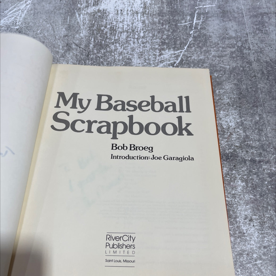 SIGNED my baseball scrapbook book, by bob broeg, 1983 Hardcover, Vintage image 2