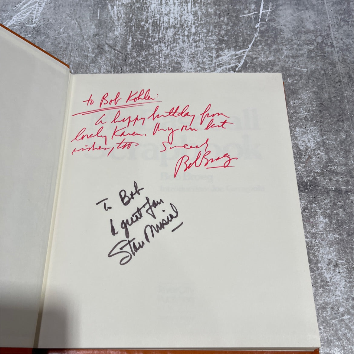 SIGNED my baseball scrapbook book, by bob broeg, 1983 Hardcover, Vintage image 4