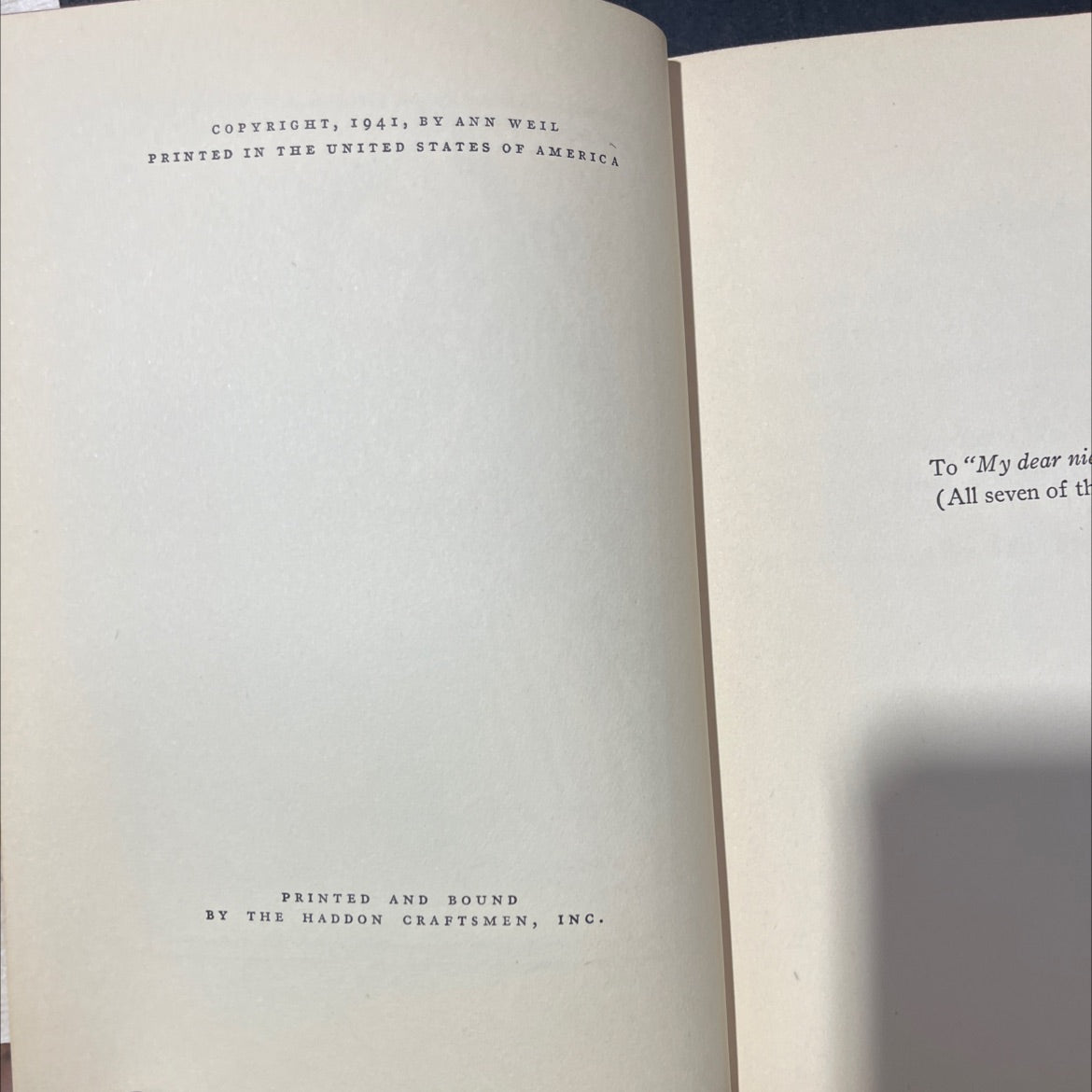 my dear patsy a novel of jefferson's daughter book, by ann weil, 1941 Hardcover image 3