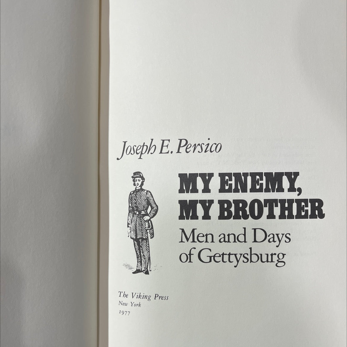 my enemy, my brother book, by Joseph E. Persico, 1977 Hardcover image 2