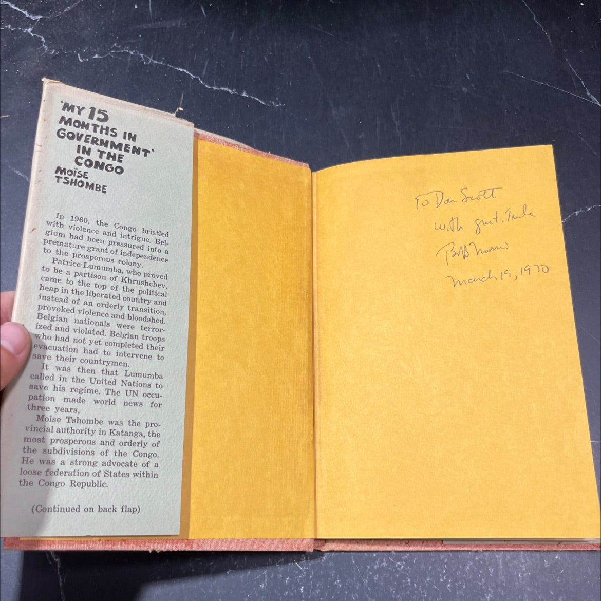 my fifteen months in government book, by moise tshombe, 1967 Hardcover, First Edition, Rare, Vintage image 4
