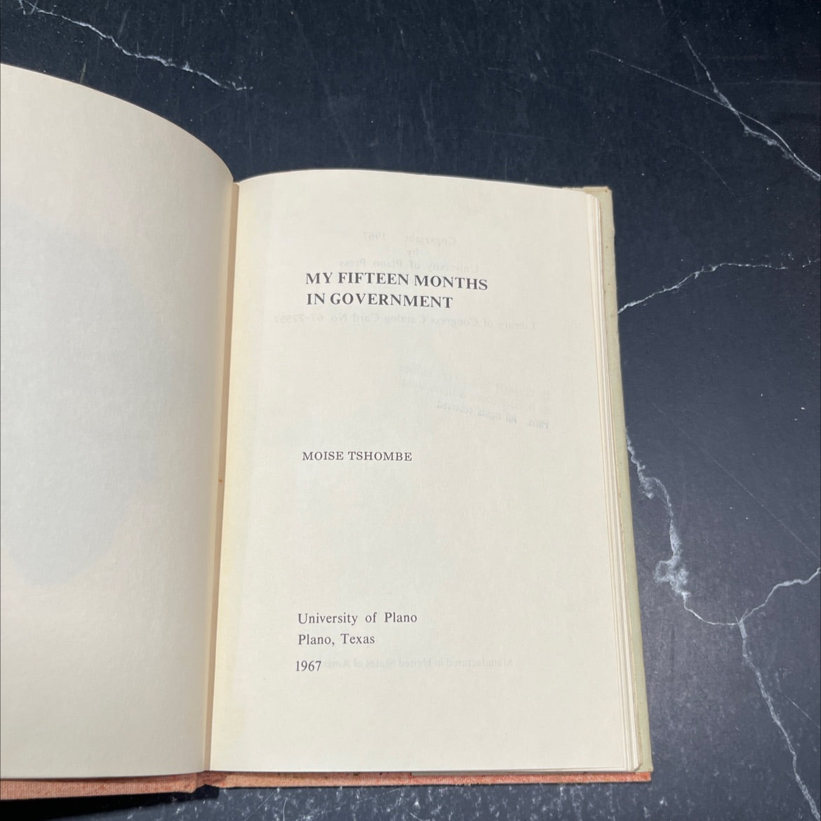 my fifteen months in government book, by moise tshombe, 1967 Hardcover, First Edition, Rare, Vintage image 2