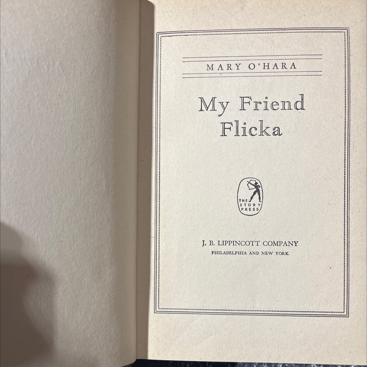 my friend flicka book, by mary o'hara, 1941 Hardcover image 2