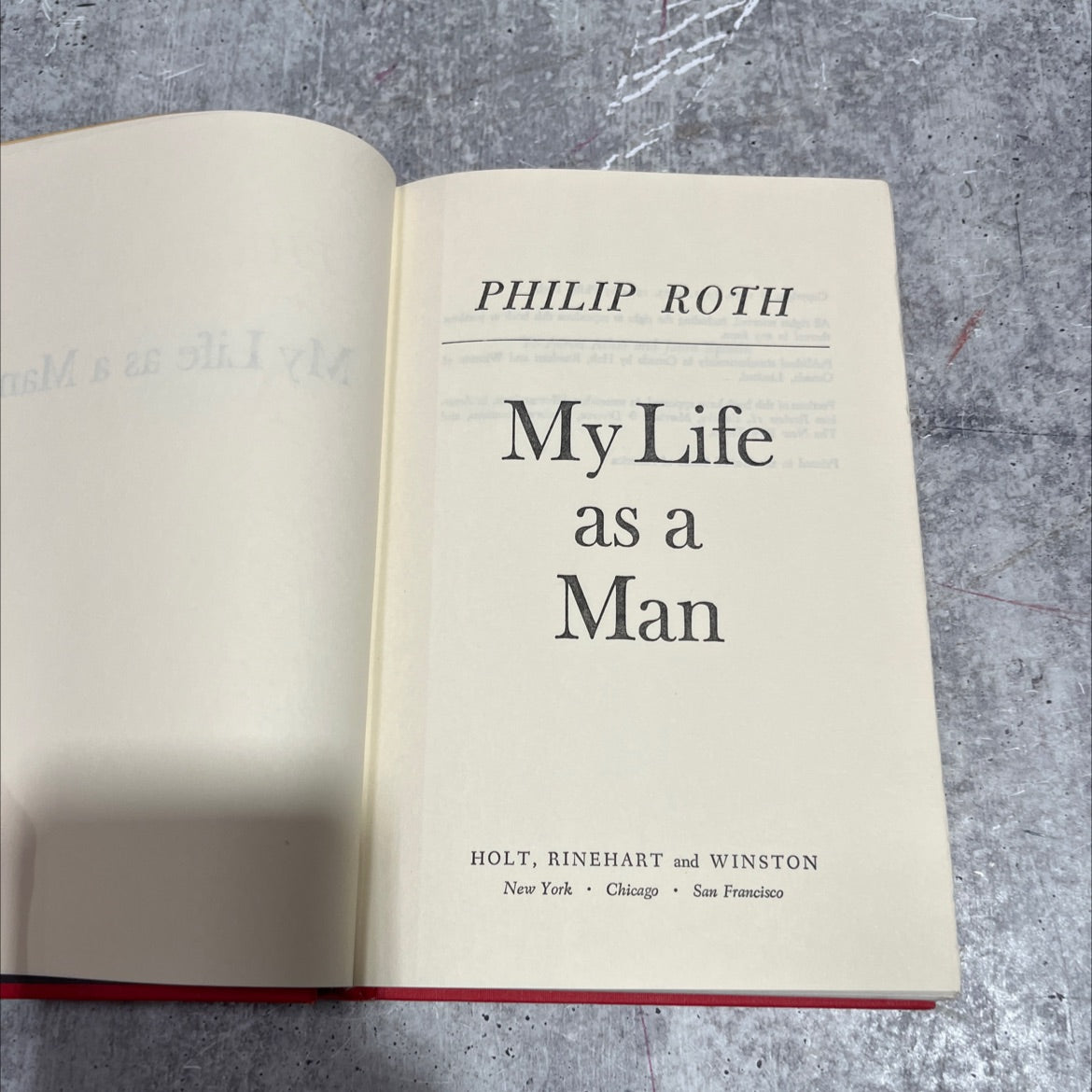 my life as a man book, by philip roth, 1974 Hardcover image 2