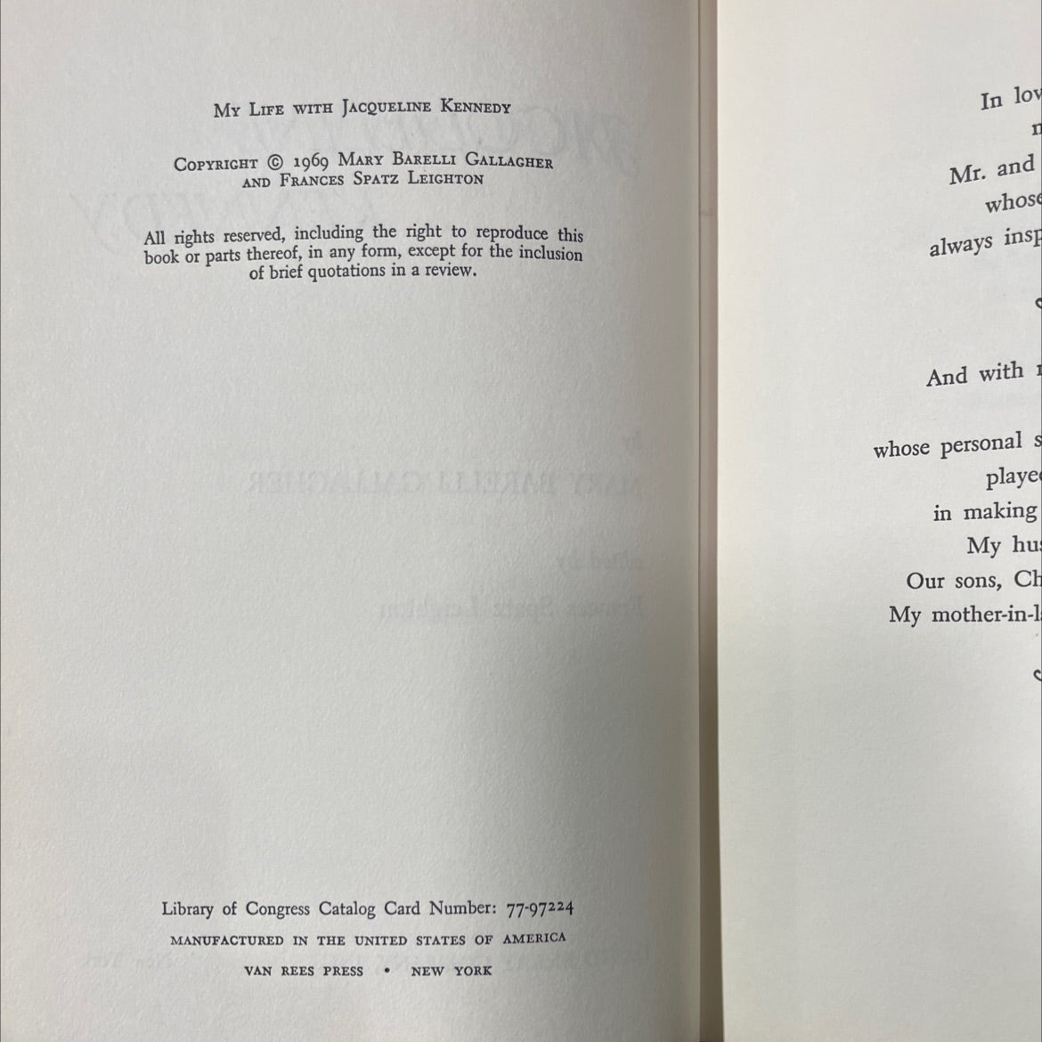 my life with jacqueline kennedy book, by mary barelli gallagher, 1969 Hardcover image 3