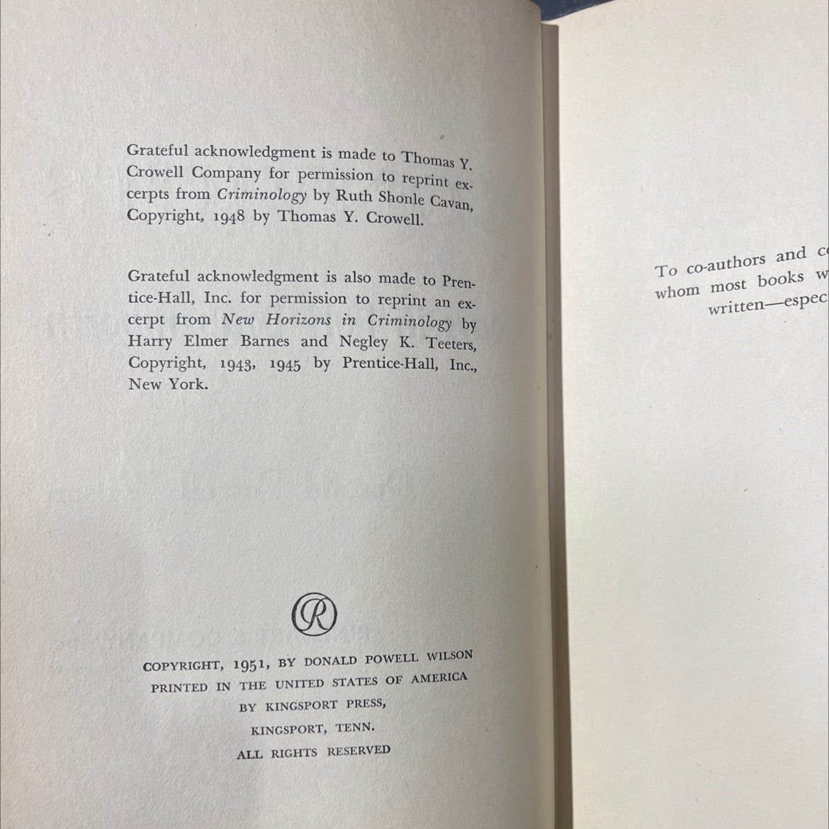 my six convicts book, by donald powell wilson, 1951 Hardcover image 3