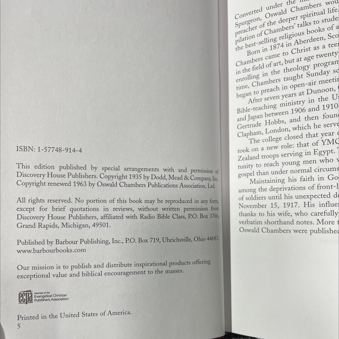 my utmost for his highest selections for the year book, by oswald chambers, 1963 Hardcover image 3