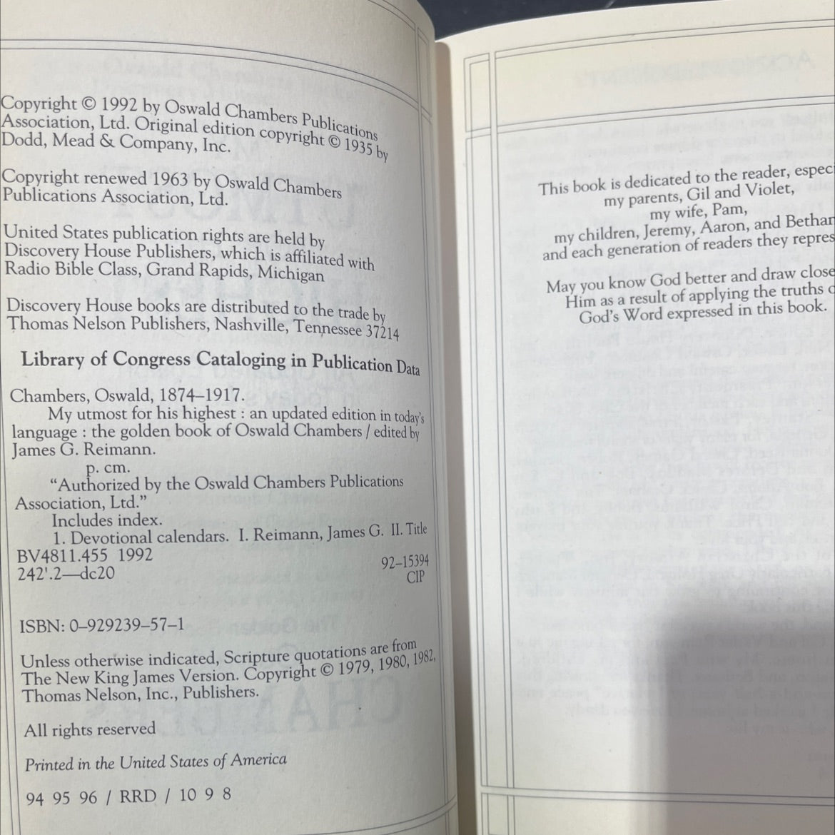 my utmost for his highest book, by Oswald Chambers, 1992 Hardcover image 3