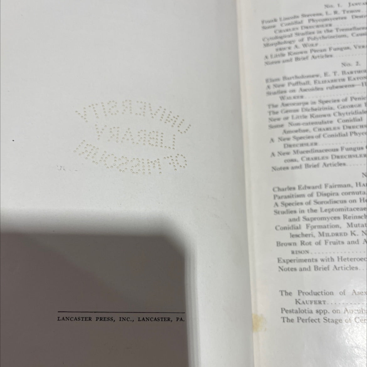 mycologia book, by Frank Ecole Stevens, L. R. Teos, Elam Bartholomew, E. T. Bartholomew, George, Charles Drechsler, image 3