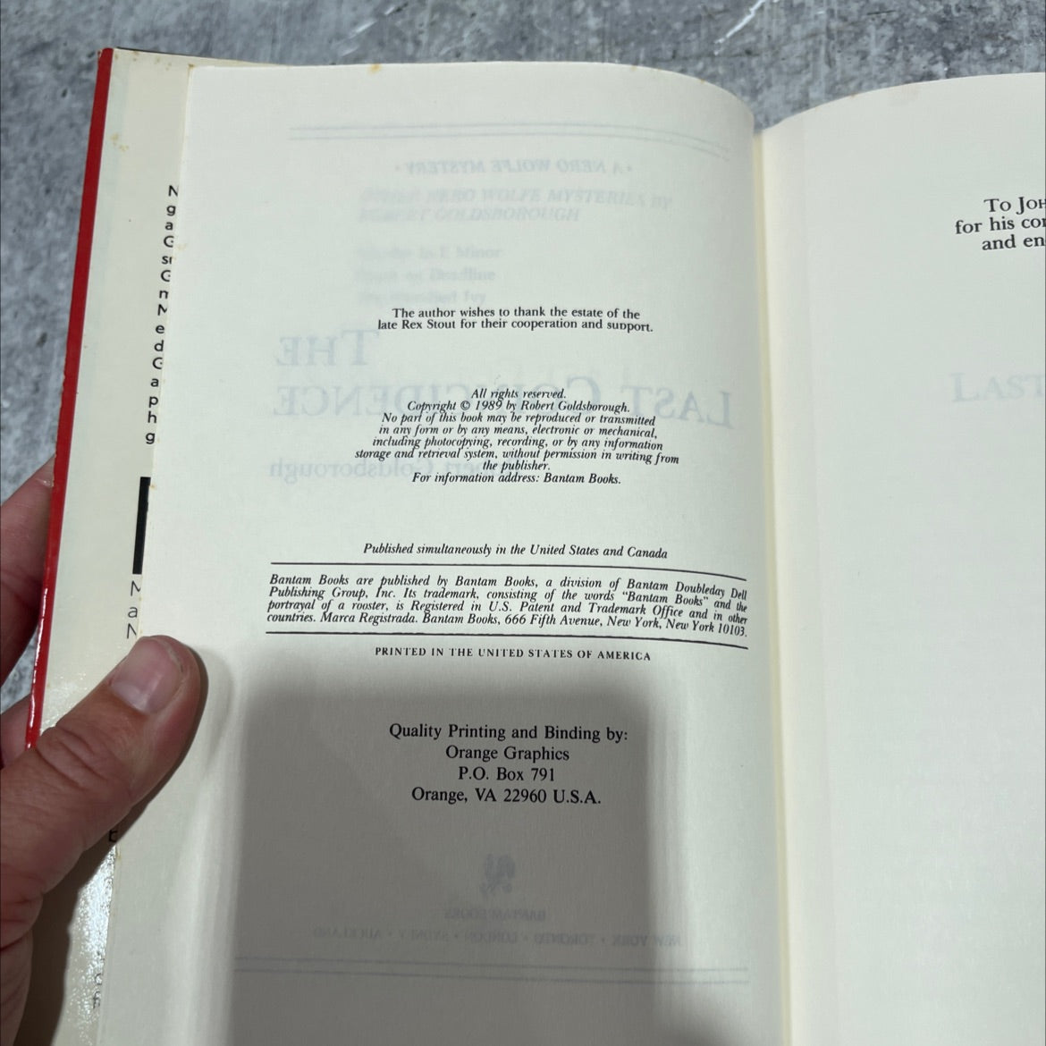 mysteries by ugh a nero wolfe mystery book, by Robert Goldsborough, 1989 Hardcover image 3