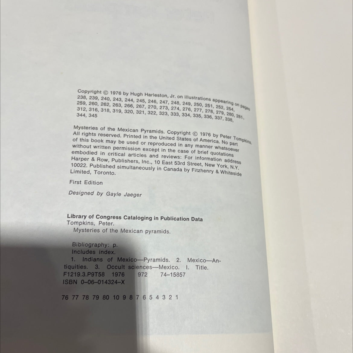 mysteries of the mexican pyramids book, by Peter Tompkins, 1976 Hardcover image 3