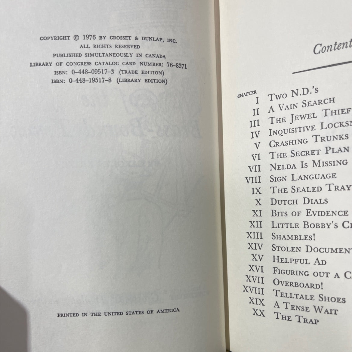 mystery of the brass-bound trunk book, by carolyn keene, 1976 Hardcover image 3