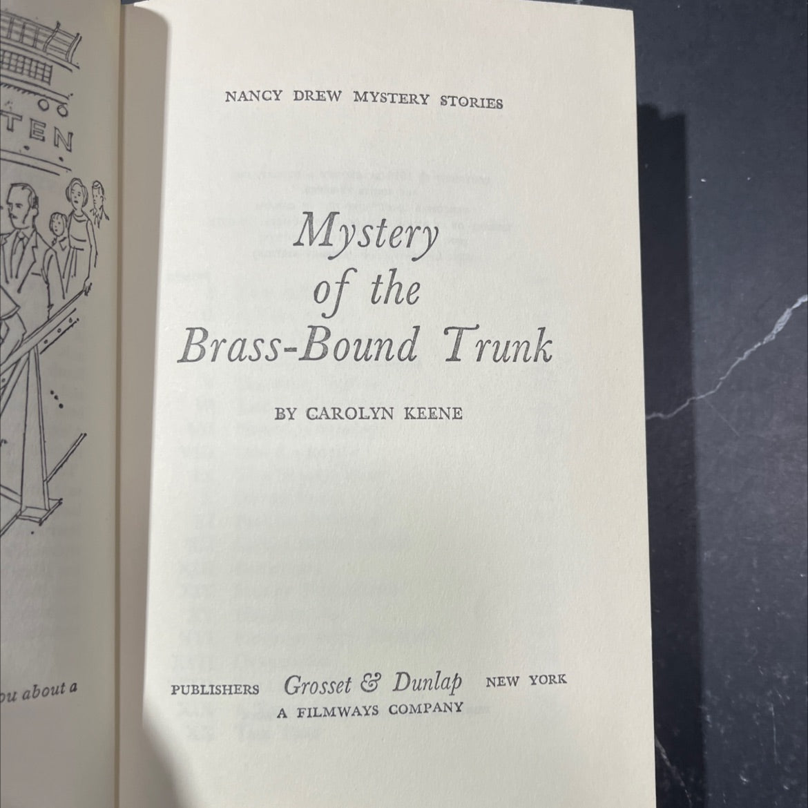 mystery of the brass-bound trunk book, by carolyn keene, 1976 Hardcover image 2