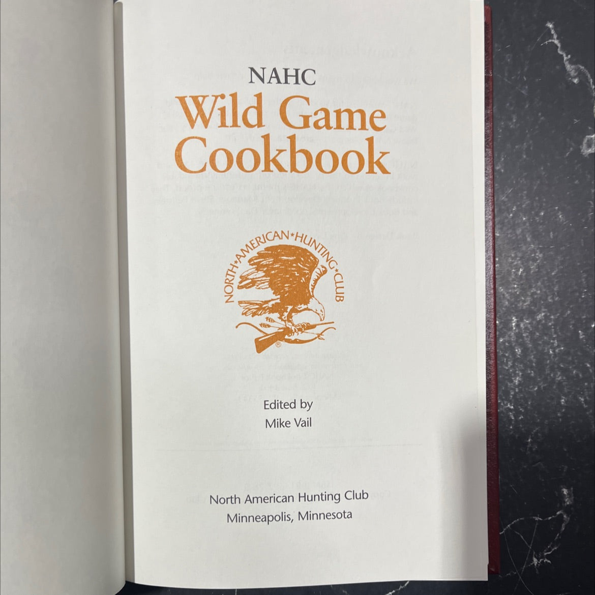 nahc wild game cookbook book, by Mike Vail, 1997 Hardcover image 2